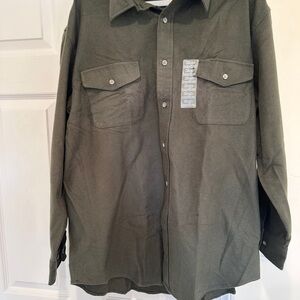 Men's Olive Green Chamois Flannel Shirt. NWT